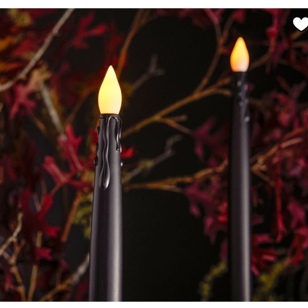 Pottery Barn Black LED floating Taper Candles